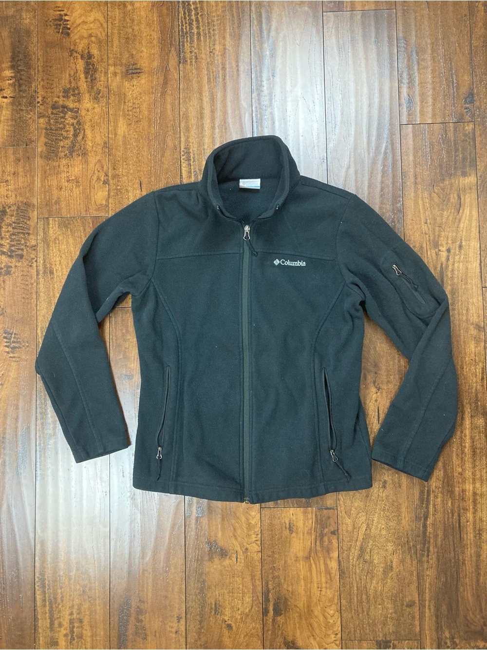 COLUMBIA Women’s Fleece Jacket Full Zip Black Soft Sz MEDIUM Winter Fall Spring